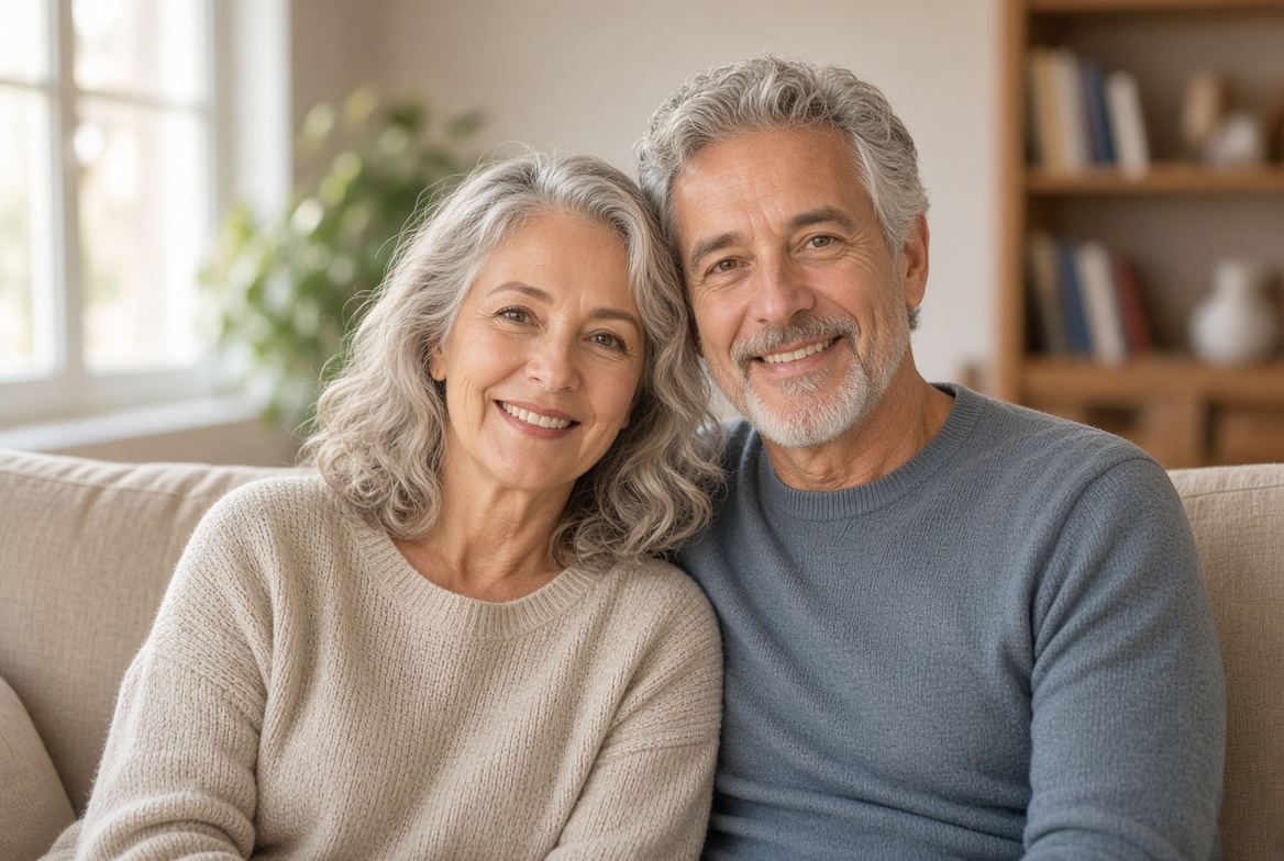 Couple discussing their options at home